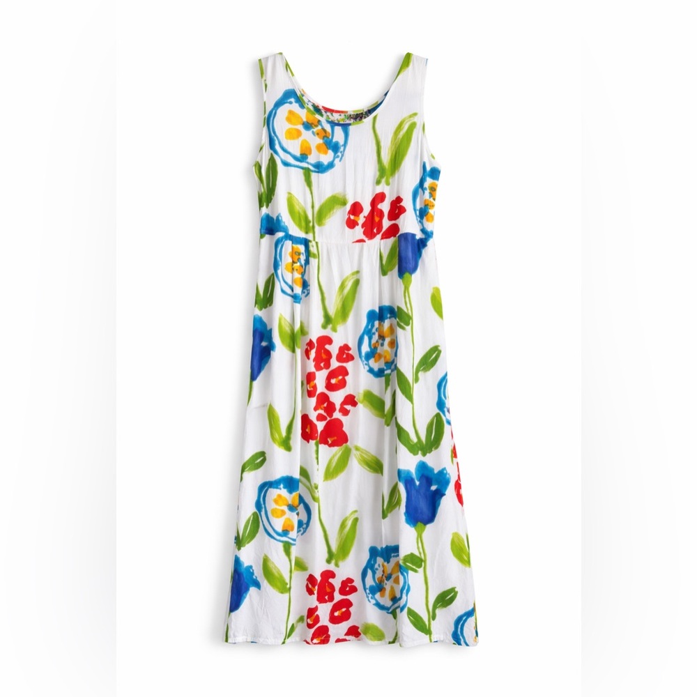 Vintage Jams World “Floweret” Hawaiian Rayon Dress Made in Hawaii Art Print S